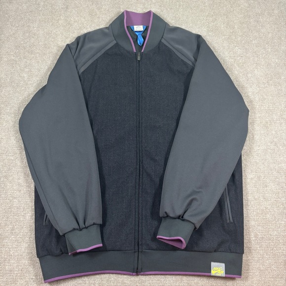 Nike Blue Ribbon Sports Pinstriped Gray Full Zip Jacket Men's Size XL EUC - Picture 2 of 9